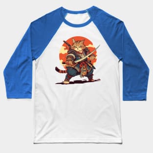 samurai cat Baseball T-Shirt